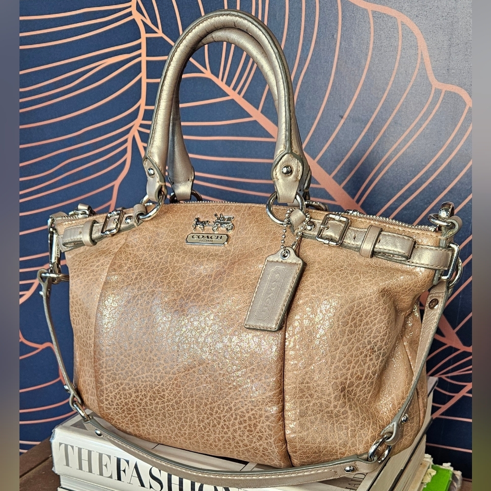 COACH 2012 MADISON SOPHIA BRONZE MATALLIC LEATHER SHOULDER BAG